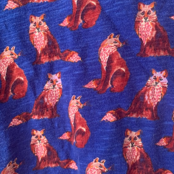 Anthropologie Postmark Forest Fete top fox motif - Picture 4 of 4